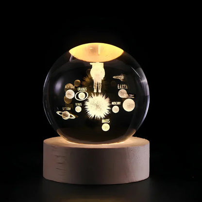 3D Engraved Crystal Ball - Celestia